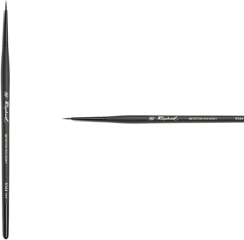 Raphael Stradivarius Synthetic Kolinsky Watercolor Brush, Round, 3/0 - Image 1